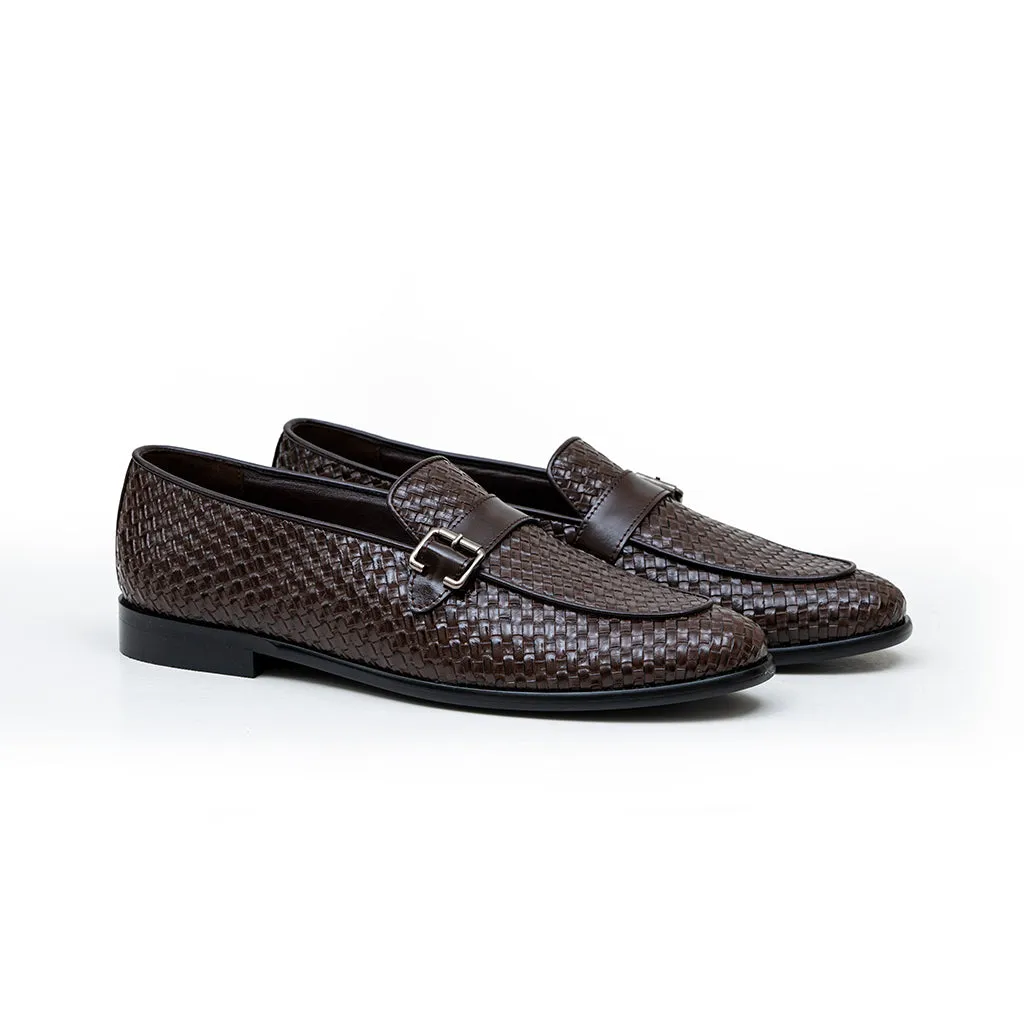 WOVEN SLIP-ONS WITH BUCKLE STRAP