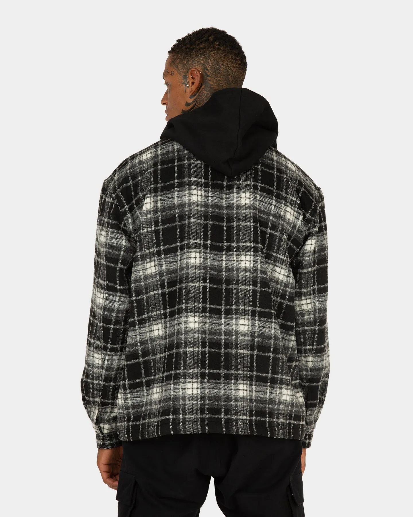 XXIII Albina Flannel Hood Shacket Black/White