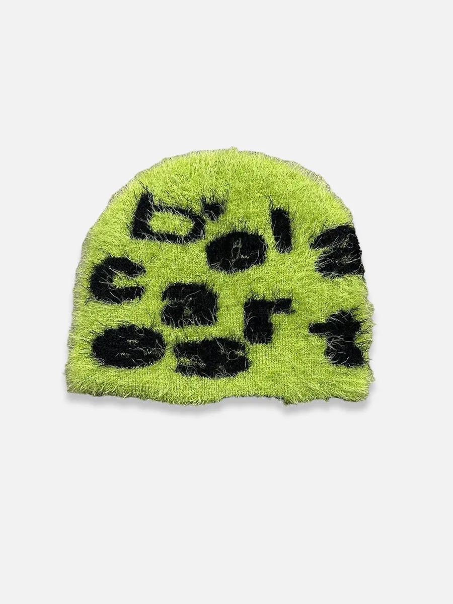 Y2K Green Mohair Beanie