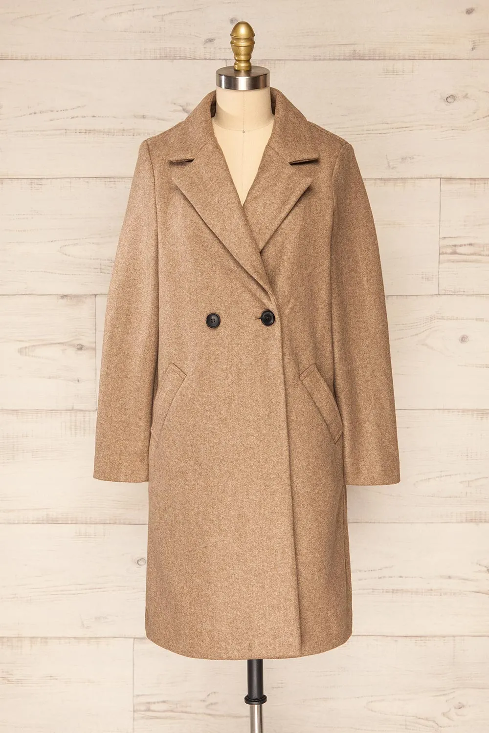 Youri Beige | Buttoned Trench Coat w/ Pockets