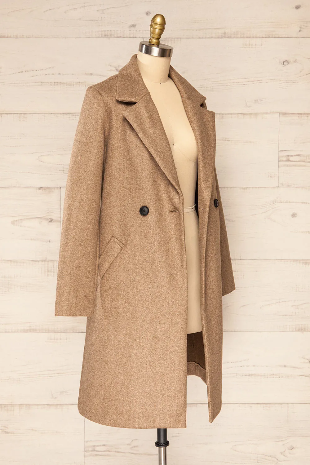 Youri Beige | Buttoned Trench Coat w/ Pockets