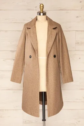 Youri Beige | Buttoned Trench Coat w/ Pockets