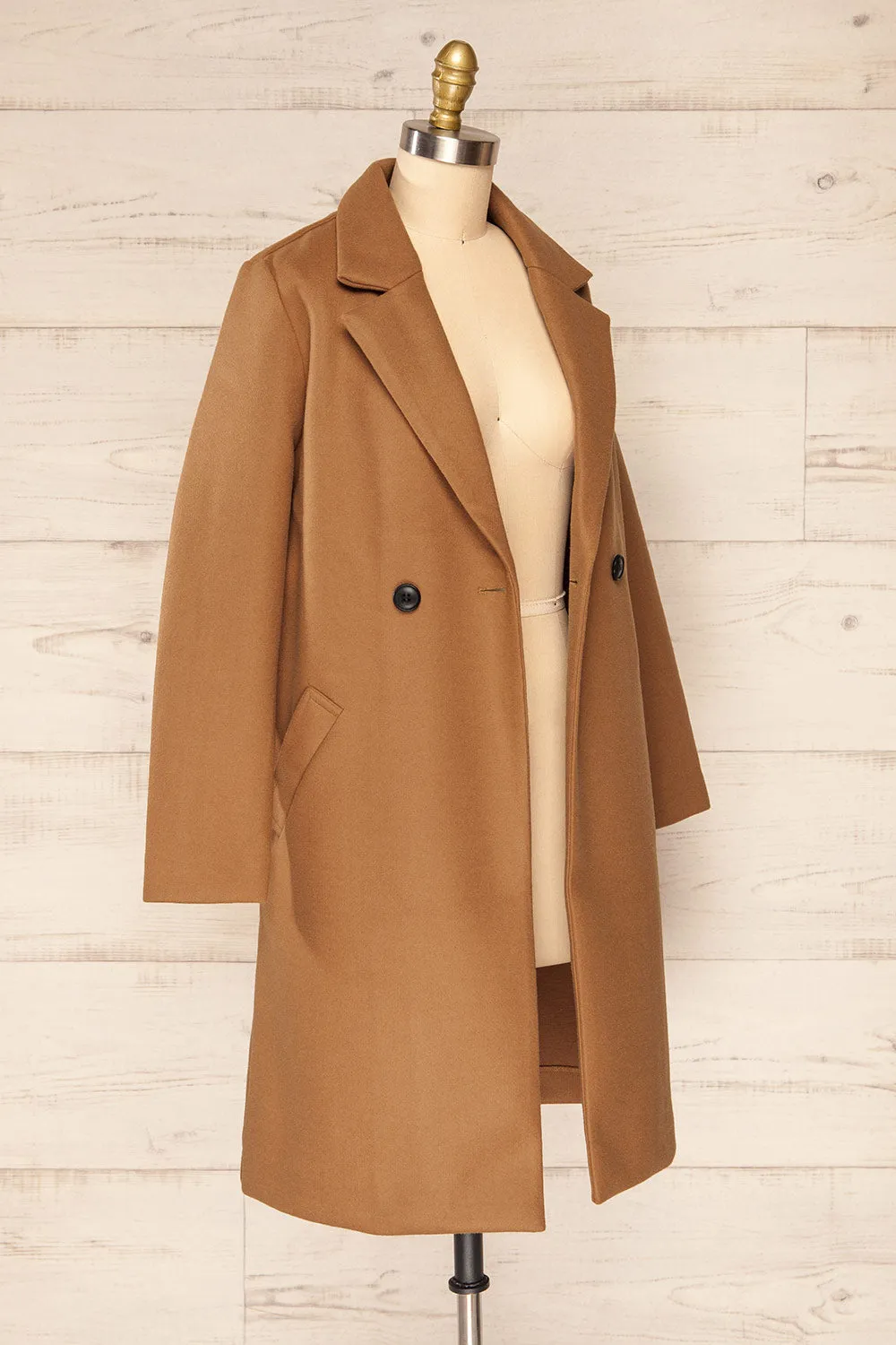 Youri Brown | Buttoned Trench Coat w/ Pockets